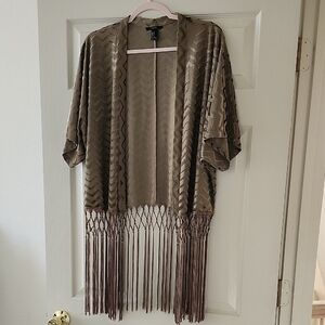Forever 21 Brown Fringe Cape